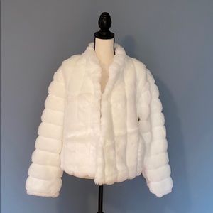 Winter White Faux Fur Bolero Jacket